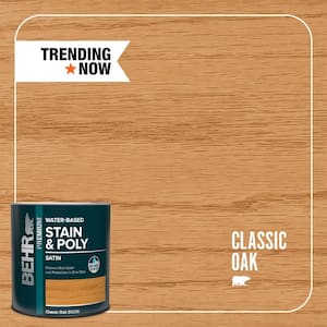 1 qt. #TIS-356 Classic Oak Satin Semi-Transparent Water-Based Interior Stain and Poly in One