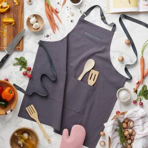 Solid Dyed Charcoal Grey 32 in. L x 28 in. W Cotton Twill Apron