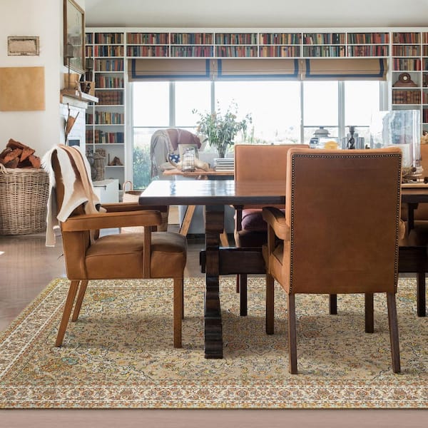 Kenya Beige/Multi-colored Washable Rug 6 ft. x 9 ft. Area Rug