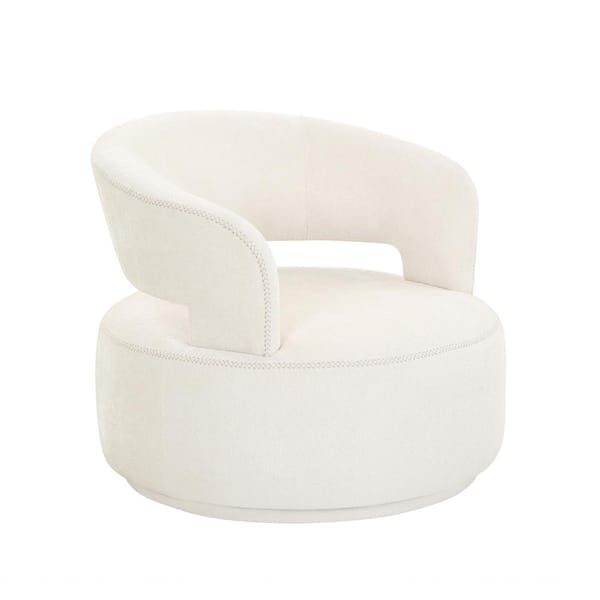 Pasargad Home Noho Beige Poly Fabric Barrel Chair