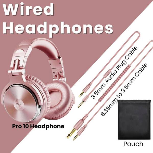 EKIEUDL Hi-Res Pink Wired Over the Ear Headphones EKIEUDL Hi-Res Pink Wired Over the Ear Headphones