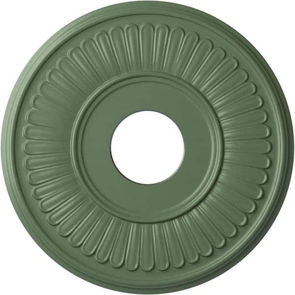 Ekena Millwork 3/4" x 15-3/4" x 15-3/4" Polyurethane Berkshire Ceiling, Hand-Painted Athenian Green