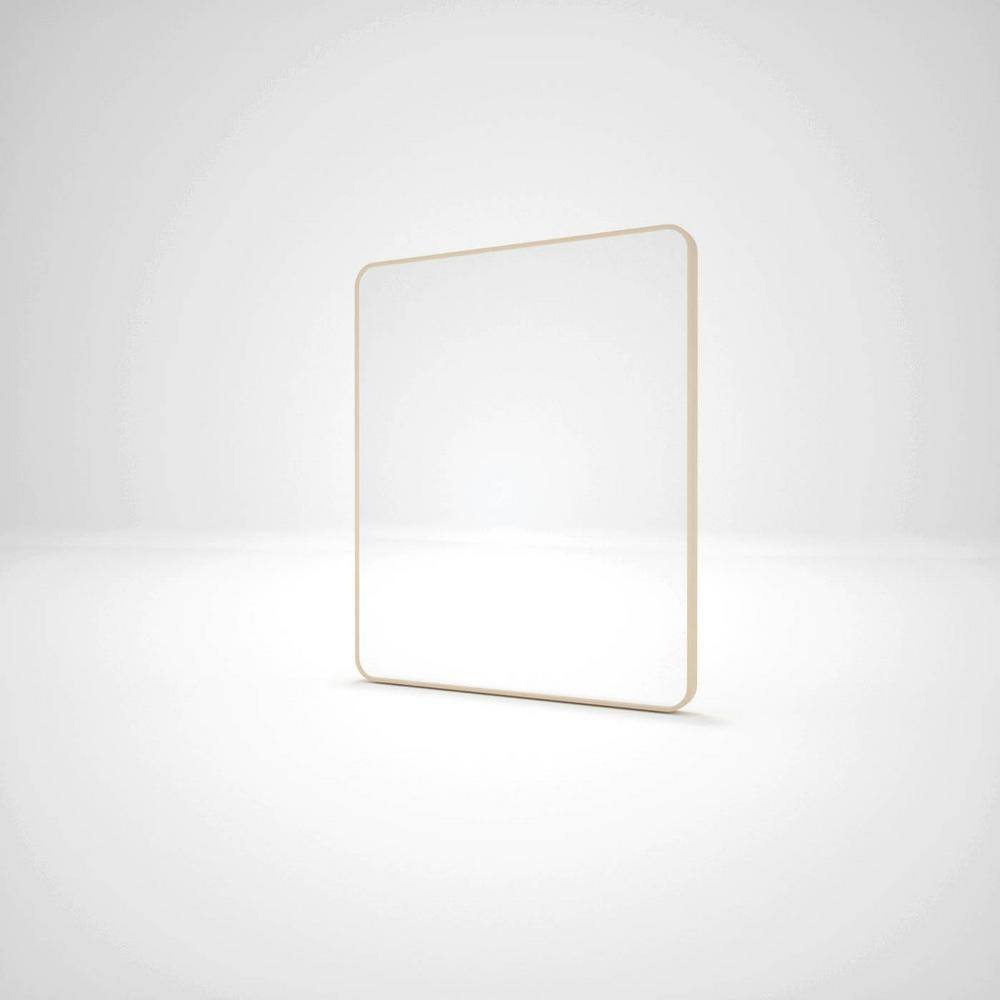 Brushed Nickel 30 in. W x 36 in. H Metal Framed Rounded Rectangle Bathroom 