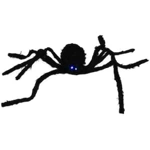 4 in. Battery Operated Poseable Floating Spider with Blue LED Eyes Halloween Prop