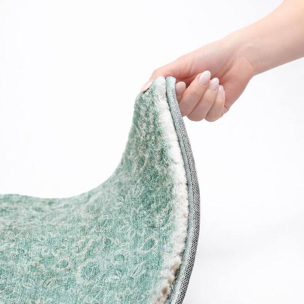 Dream Shag Premium Machine Washable Abstract ADS662 Teal 10 ft. x 14 ft. Area Rug