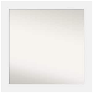 Corvino White 31 in. x 31 in. Non-Beveled Classic Square Wood Framed Wall Mirror in White