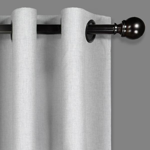 Absolute Zero Gabriella Light Grey Polyester Solid 40 in. W x 84 in. L Lined Noise Cancelling Thermal Grommet Blackout Curtain - image 3