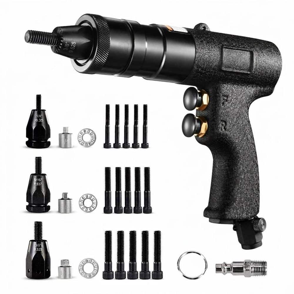 Pneumatic Rivet Nut Gun Self-Locking Head 1/4 5/16 3/8 Mandrels Adjustable Speed Noise Reduction Industrial price history on PriceWatchPro