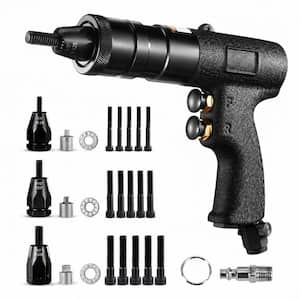 Pneumatic Rivet Nut Gun Self-Locking Head 1/4 5/16 3/8 Mandrels Adjustable Speed Noise Reduction Industrial