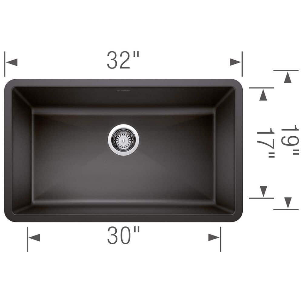 Anthracite Stone Single Bowl Undermount Kitchen Sink
