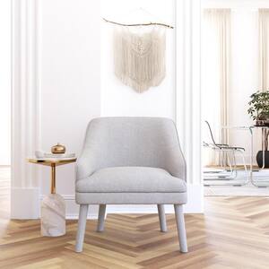 Effie Light Gray Linen Upholstered Accent Chair