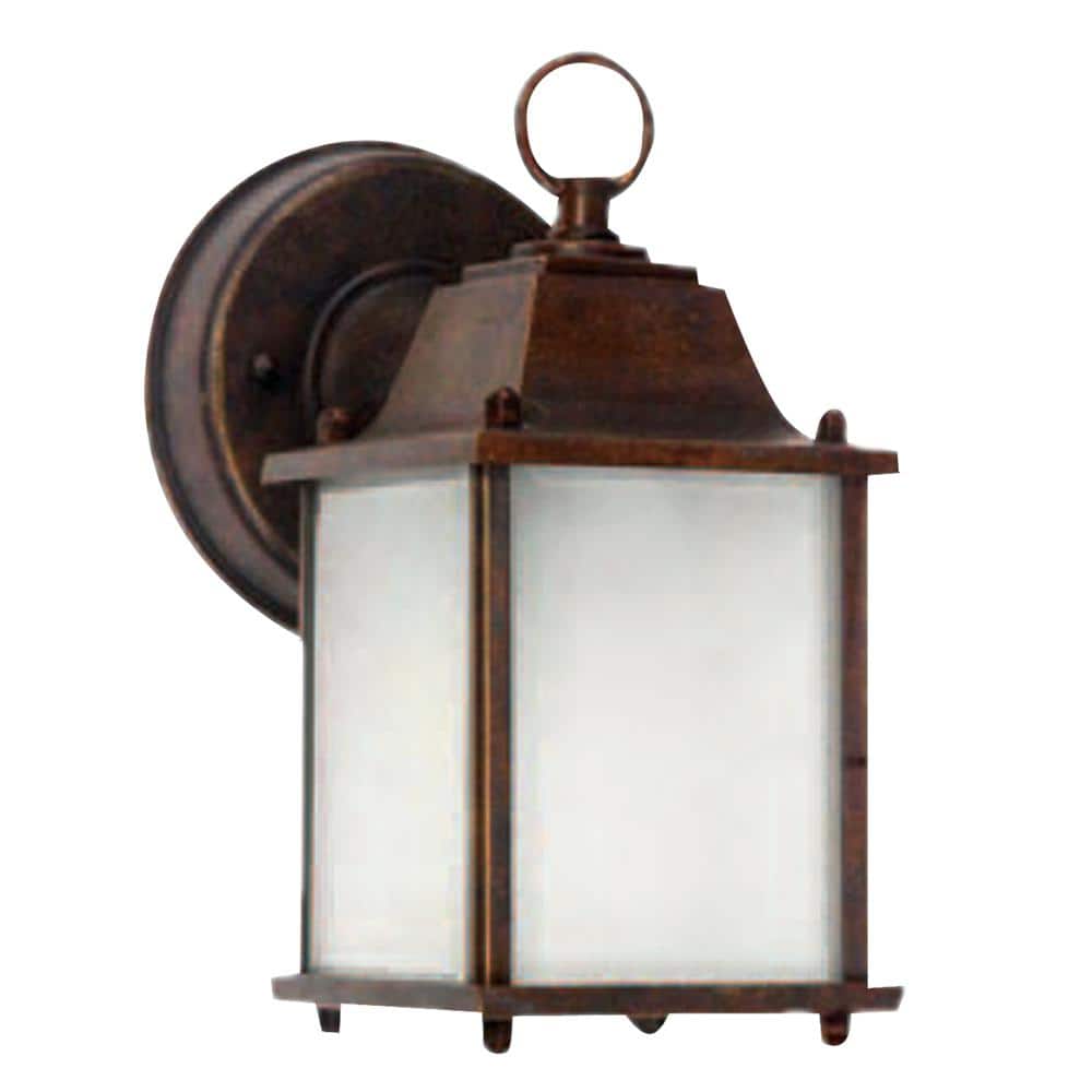 Chaz 1-Light Outdoor Brown Wall Lantern Sconce