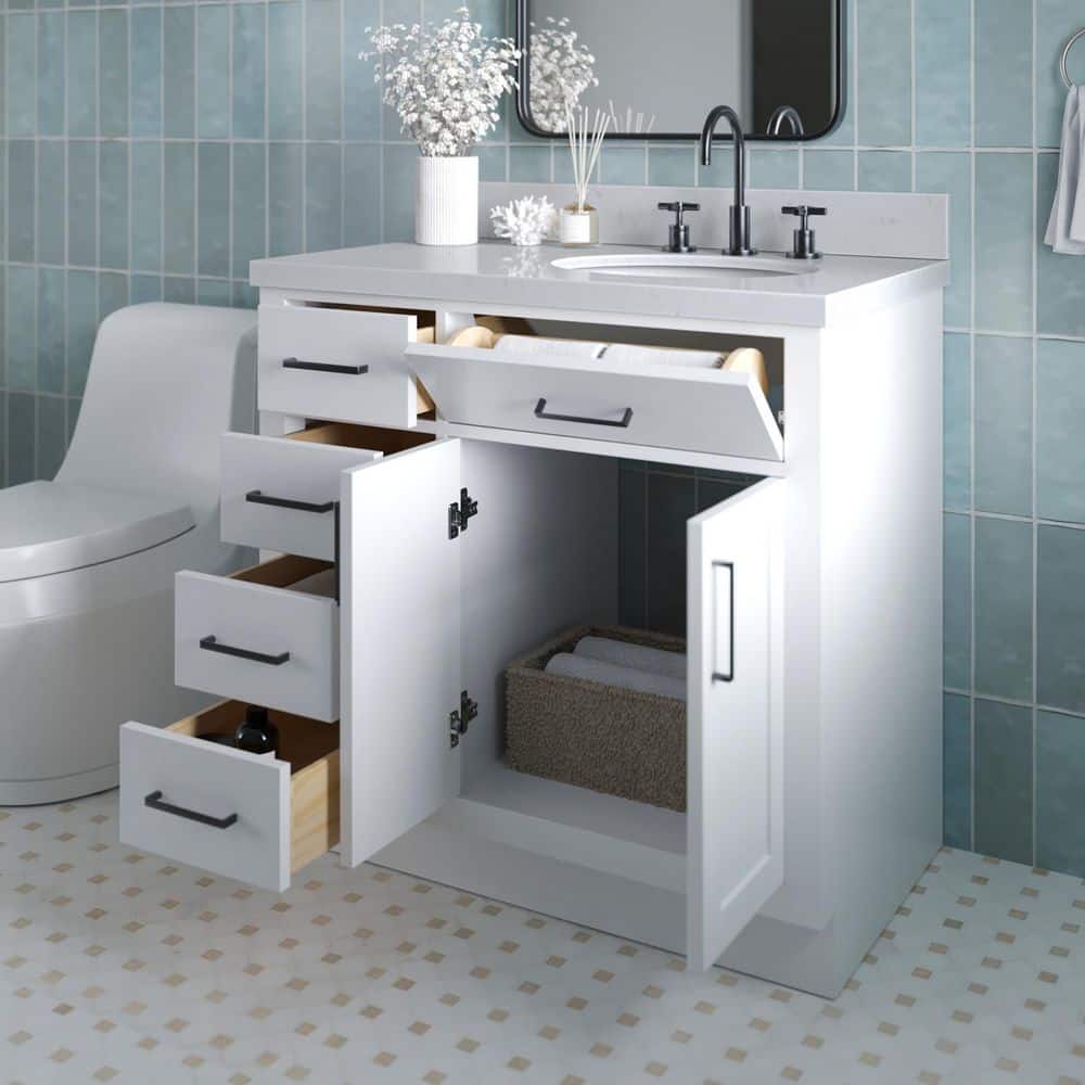 Hepburn 36" White Freestanding Single Basin Vanity Set