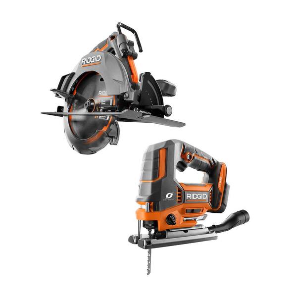 RIDGID 18V OCTANE Brushless Cordless 2-Tool Combo Kit with 7-1/4 in. Circular Saw and Jig Saw (Tools Only)