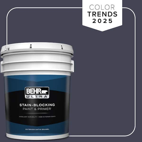 BEHR ULTRA 5 gal. #PPU15-19 Black Sapphire Satin Enamel Exterior Paint & Primer