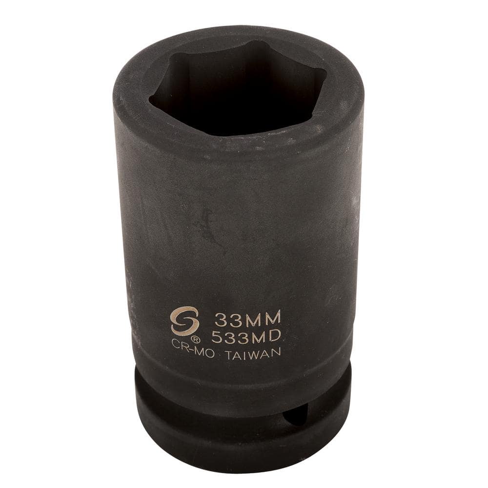 Radius Corner Design 533MD, 1 Inch Drive, 33mm Deep Impact Socket, Cr ...