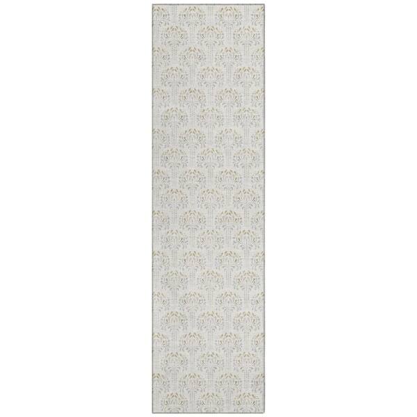 Chantille Machine Washable Indoor/Outdoor Abstract ACN3065 Ivory 2 ft. x 7 ft. Runner Rug