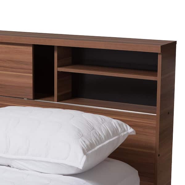 Baxton Studio Vanda Medium Brown Wood Queen Platform Bed 28862