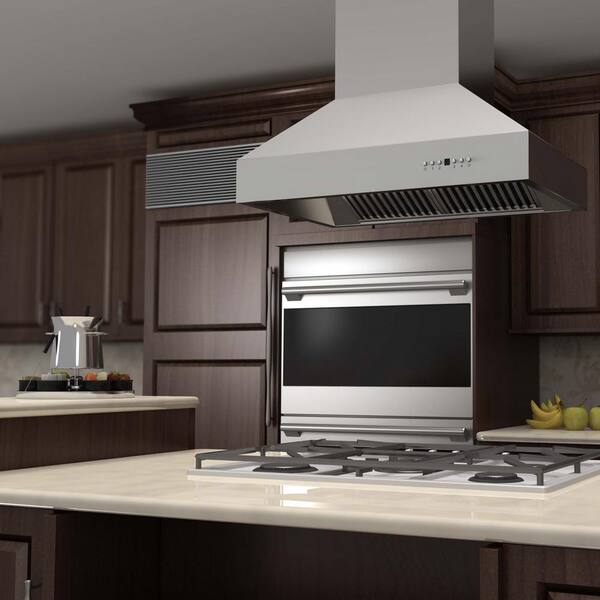 ZLINE 36 Unfinished Wooden Island Mount Range Hood (9373UF-36)