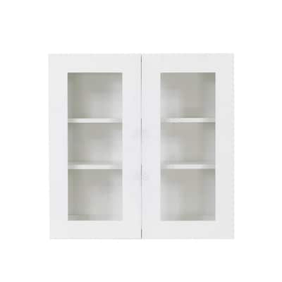 Wall Mullion Door Cabinet With 2 Doors, White Tall Bookcase With 2 Shaker Doors