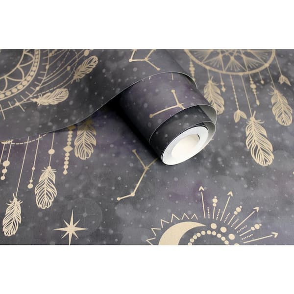 ESTA Home Morrible Black Floral Paper Strippable Wallpaper (Covers 56.4 sq.  ft.) DD148737 - The Home Depot