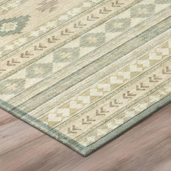 Chantille Machine Washable Indoor/Outdoor Abstract ACN3124 Ivory 2 ft. x 7 ft. Runner Rug