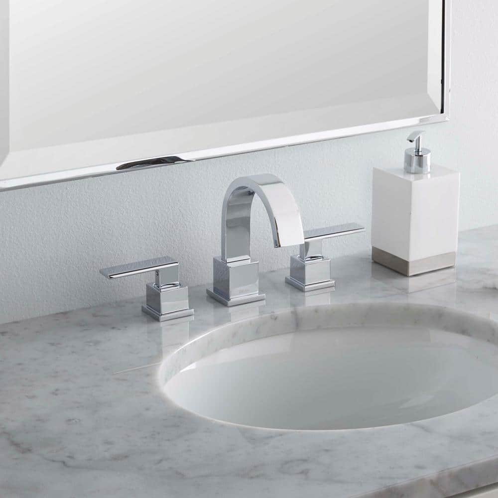 Elegant Arc Chrome Widespread Bathroom Faucet with Metal Handles