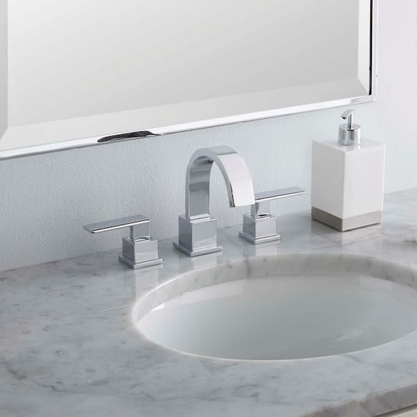 Vero 8 in. Widespread 2-Handle Bathroom Faucet with Metal Drain Assembly in Chrome