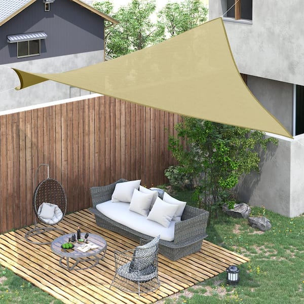 ToolCat 24 ft. x 24 ft. Sand Square Sun Shade Sail, UV Block for Patio Backyard Lawn Garden