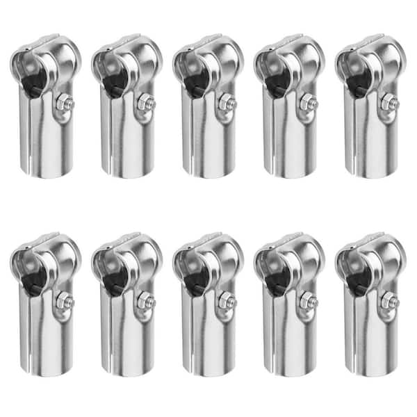 1-3/8 in. x 1-3/8 in. O. D. Metal T Pipe Connector Chain Link Fence Clamp Stainless Steel Clamps, 10 Pcs