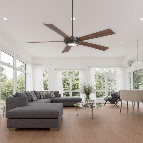 Sabot 52 in. Integrated LED Indoor Oil Rubbed Bronze Ceiling Fan with Light with Remote Control