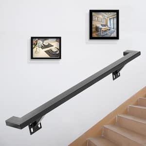 4 ft. Wall Mounted Handrails 200 lbs. Load Capacity Handrails for Indoor Stairs, Black