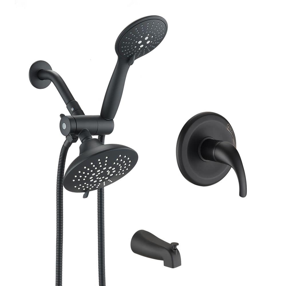 cadeninc Single Handle 5Spray Round Shower Faucet with Tub Spout in