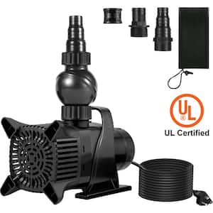 Submersible Fountain Pump 4000GPH 360° Waterfall Pond Pump 330-Watt 22 ft. Lift Height Silent for Fountain 24-Hours Use