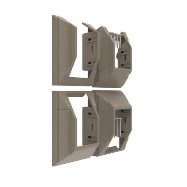 RDI Deck Top Stair Bracket Set in Earth (2 Top and 2 Bottom Brackets)