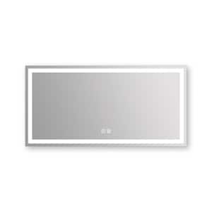 48 in. W x 24 in. H Rectangular Frameless LED Light with 3 Color and Anti-Fog Wall Mounted Bathroom Vanity Mirror