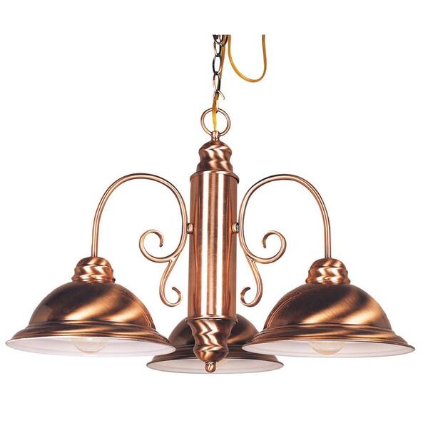 Bel Air Lighting 3-Light Copper Downlight Chandelier