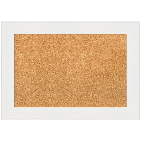 Amanti Art Vanity White 21.38 in. x 15.38 in. Narrow Framed Corkboard Memo Board