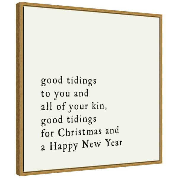 Amanti Art 22 in. Canvas Good Tidings Christmas Holiday Framed Box Wall Art