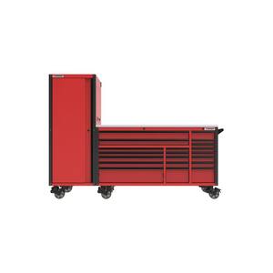 72 in. W x 24.5 in. D Professional Duty 20-Drawer Mobile Workbench Tool Storage Combo with Side Locker in Red
