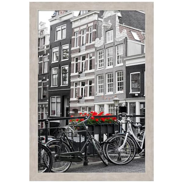 Marred Silver Wood Picture Frame Opening Size 20 x 30 in.