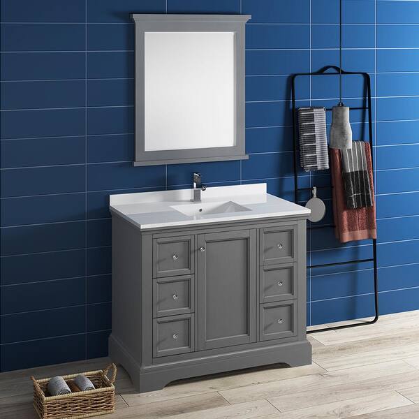 Fresca Windsor 40 In W Traditional Bathroom Vanity Gray Textured Fcb2440grv The Home Depot Fresca Windsor 40 In W Traditional, 40 Bathroom Vanity Without Sink