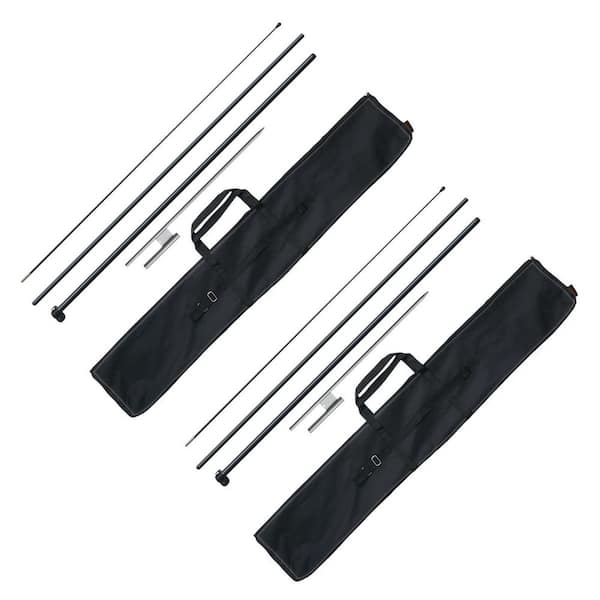 12.7 ft Aluminium Alloy Feather Flag Pole Kit (2-Pack) with Ground