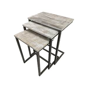 Addison 3-piece Natural Driftwood and Aged Iron Nesting Tables