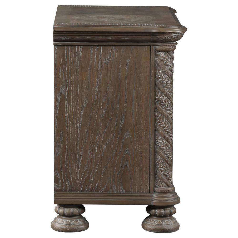 Emmett Walnut 3-Drawer Traditional Wood Nightstand