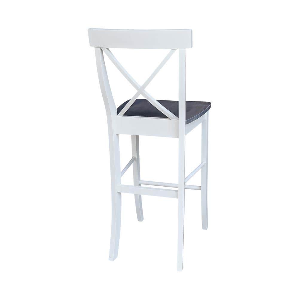 Heather Gray Solid Parawood Traditional X-Back Barstool
