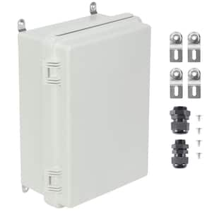 Outdoor Electrical Junction Box, 11.81 in. x 7.87 in. x 7.08 in. ABS Enclosure with Hinged Cover, Stainless Steel Latch