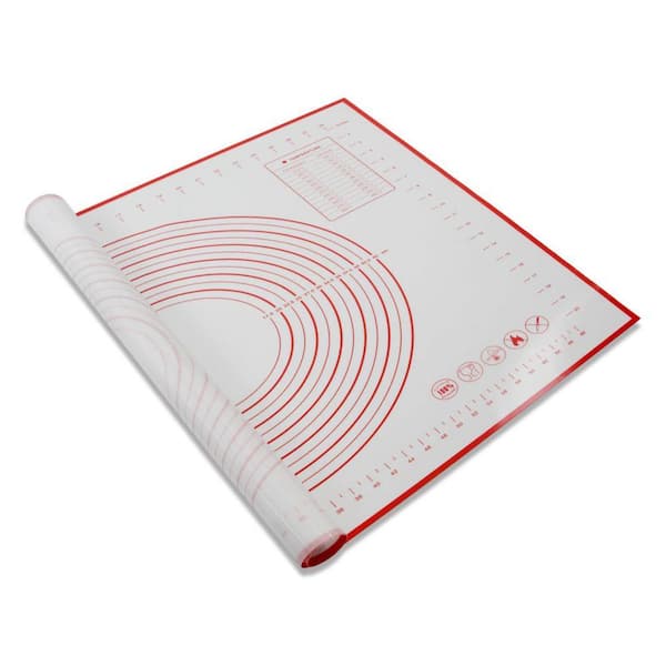 Sourdough Series Extra Large Silicone Red Non Slip Pastry Mat Baking Kneading Sheet for Bread Making 1-Pack