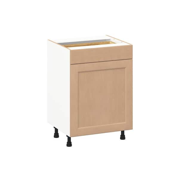 Lakewood 24 in. W x 21.83 in. D x 34.5 in. H Assembled Shaker Bath Base Kitchen Cabinet in Sugar Cookie with 1-Drawer