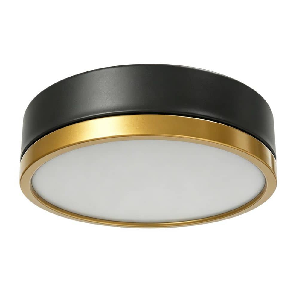 11.8in. Round Disc Matte Black Integrated LED Flush Mount Ceiling Light 24W 3CCT Dimmable with Remote Control price history on PriceWatchPro